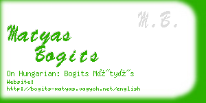 matyas bogits business card